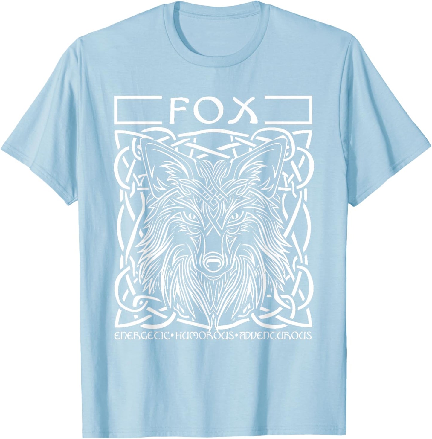 St Patricks Day Celtic Knot Zodiac Fox March 18 - April 14 T-Shirt - T-Shirt | Light Blue