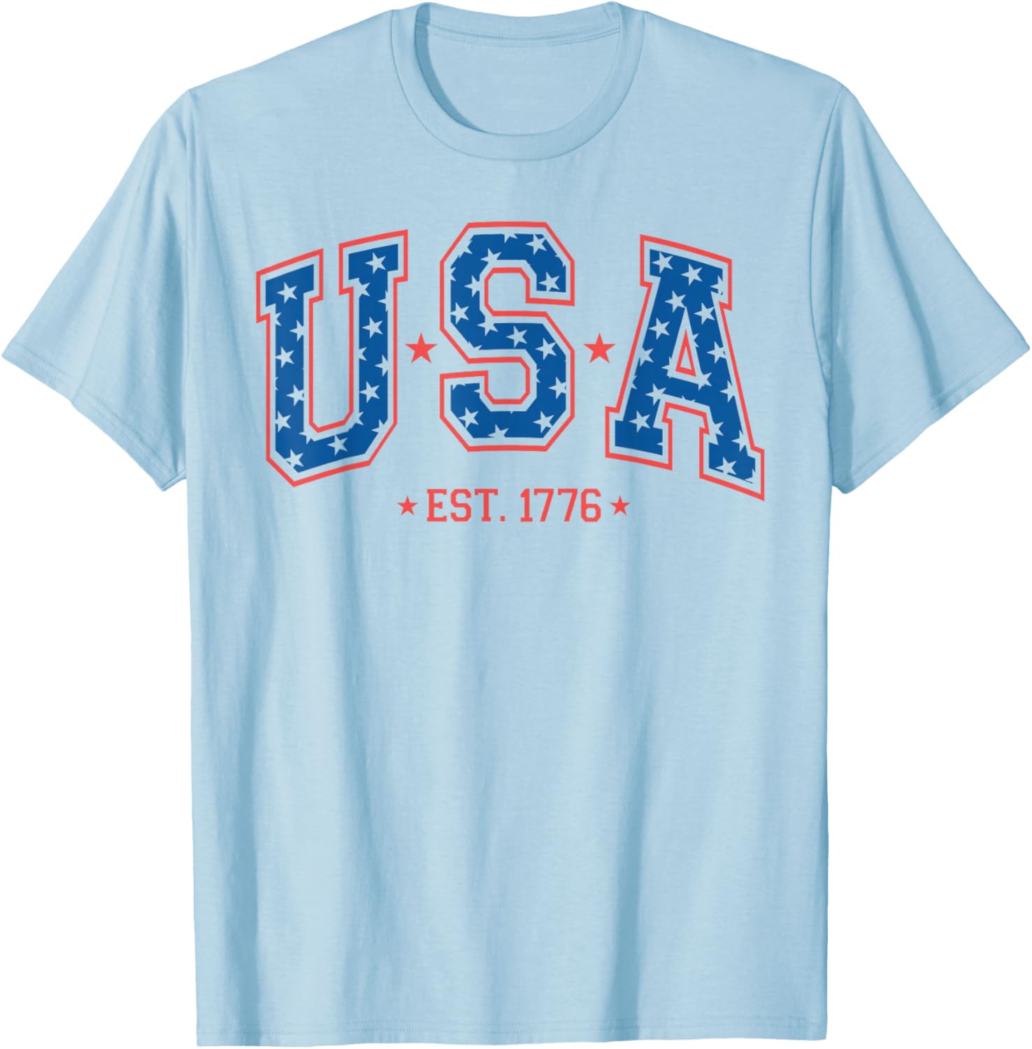 USA Est. 1776 4th of July Patriotic US American Flag T-Shirt - T-Shirt | Light Blue