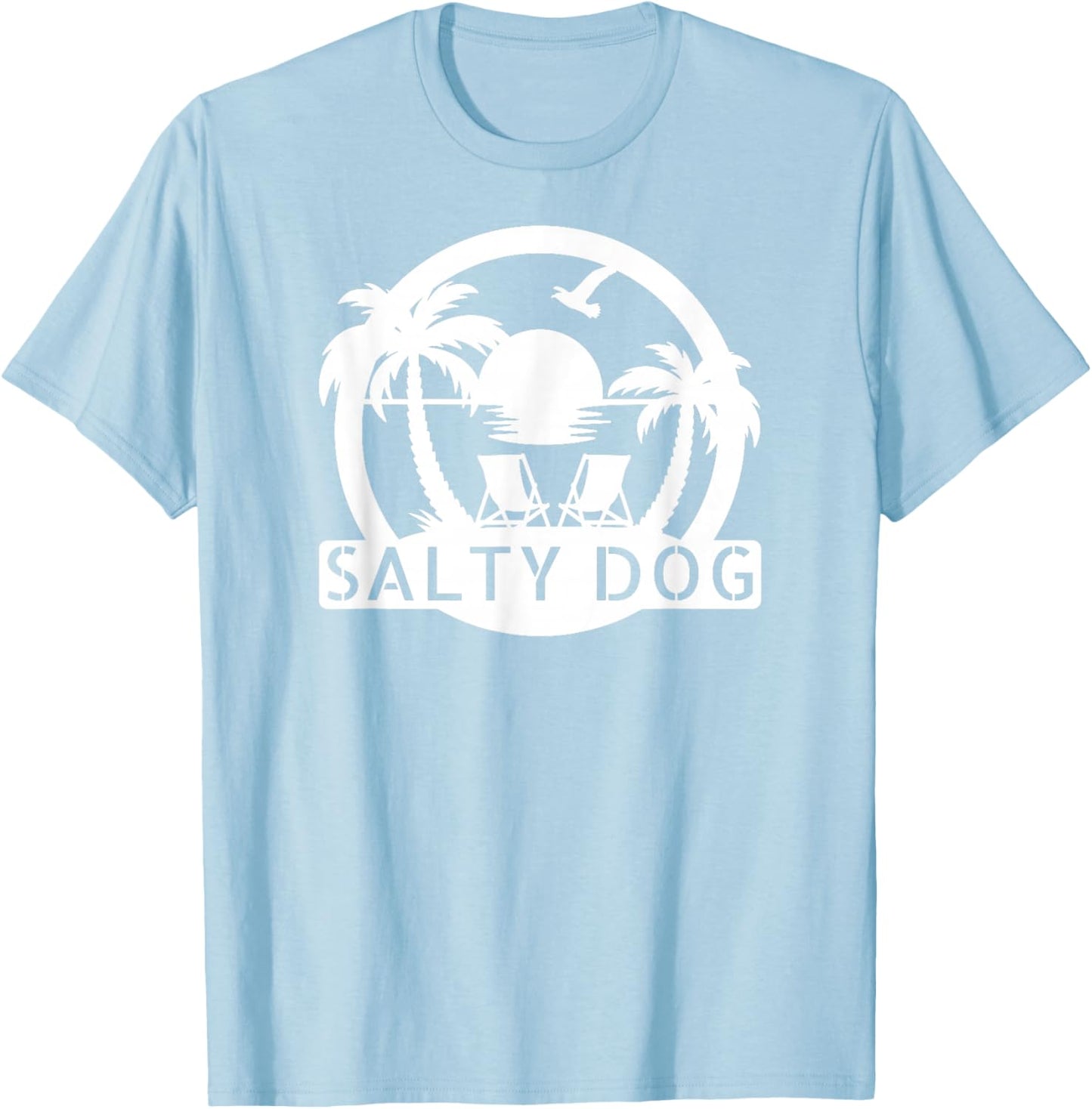 SALTY DOG, Beach Palm Tree T-Shirt - T-Shirt | Light Blue