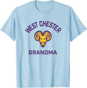 West Chester University Golden Rams Arched Grandma T-Shirt - T-Shirt | Light Blue