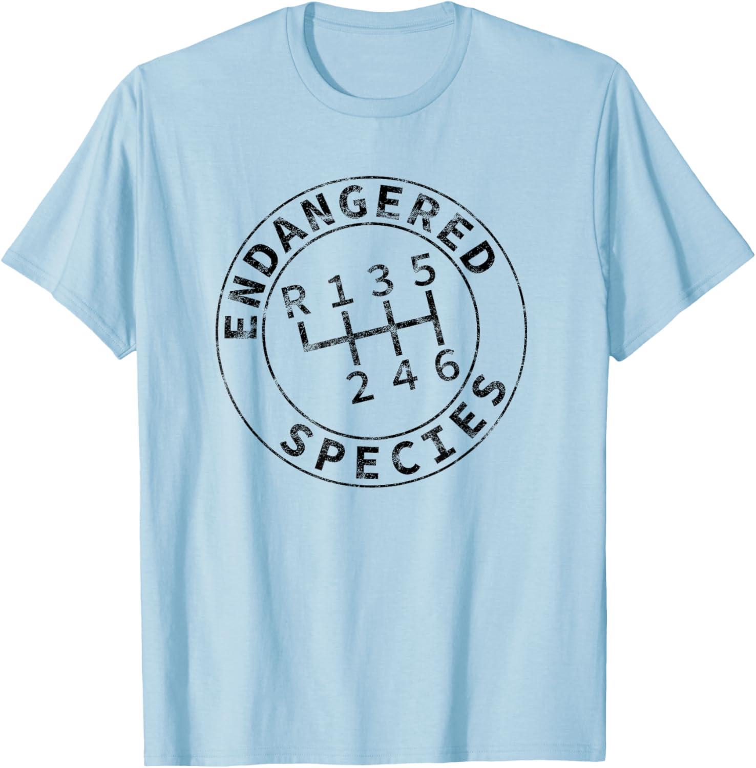 Endangered Species Stick Shift Manual Transmission Drivers T-Shirt - T-Shirt | Light Blue