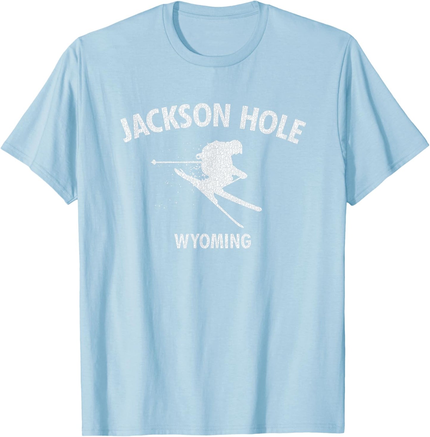 Jackson Hole Wyoming Skiing Ski Gift T-Shirt - T-Shirt | Light Blue