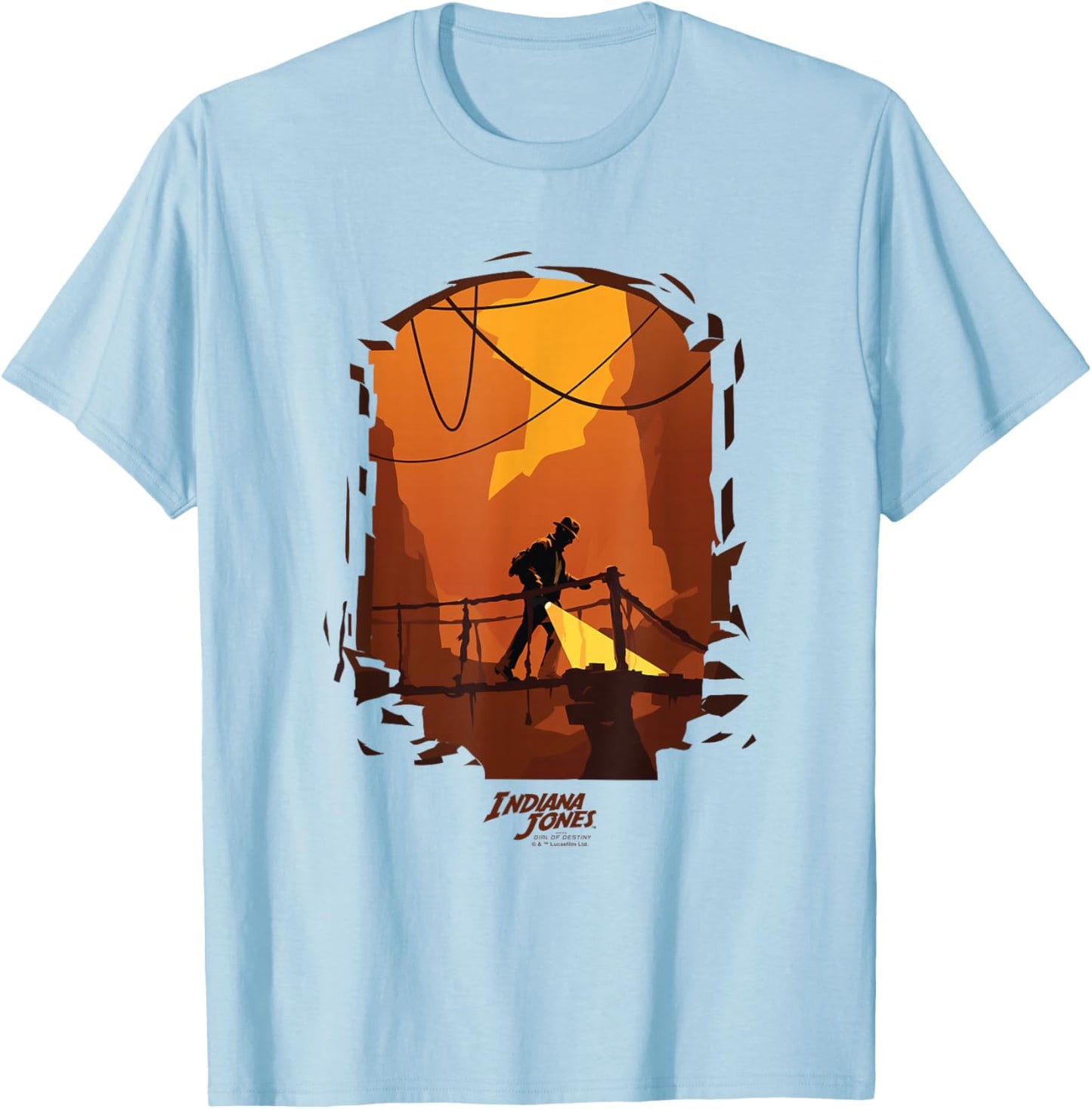 Indiana Jones and The Dial of Destiny Exploring Cave Shot T-Shirt - T-Shirt | Light Blue