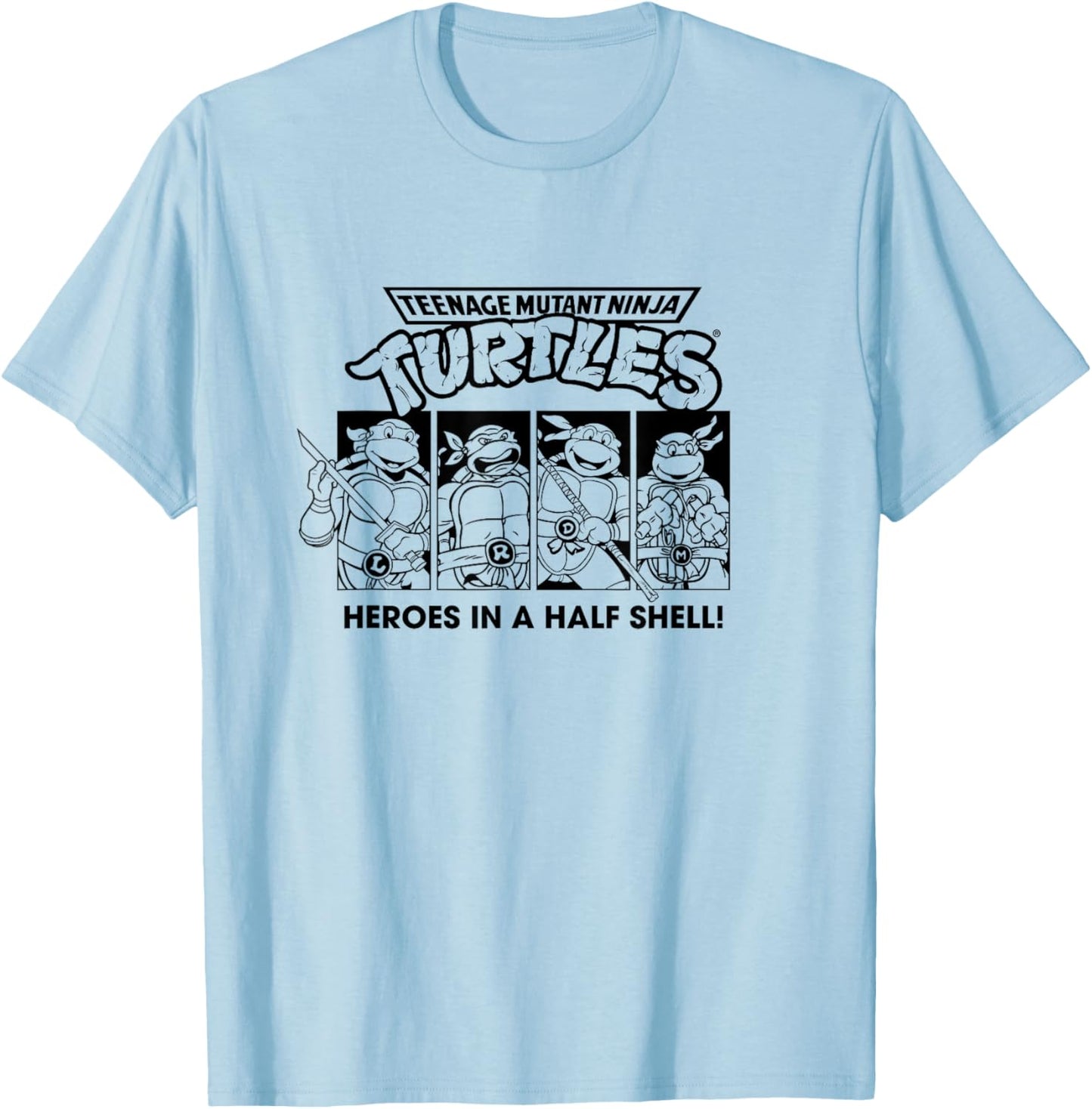 Teenage Mutant Ninja Turtles Heroes In A Half Shell Vintage T-Shirt - T-Shirt | Light Blue