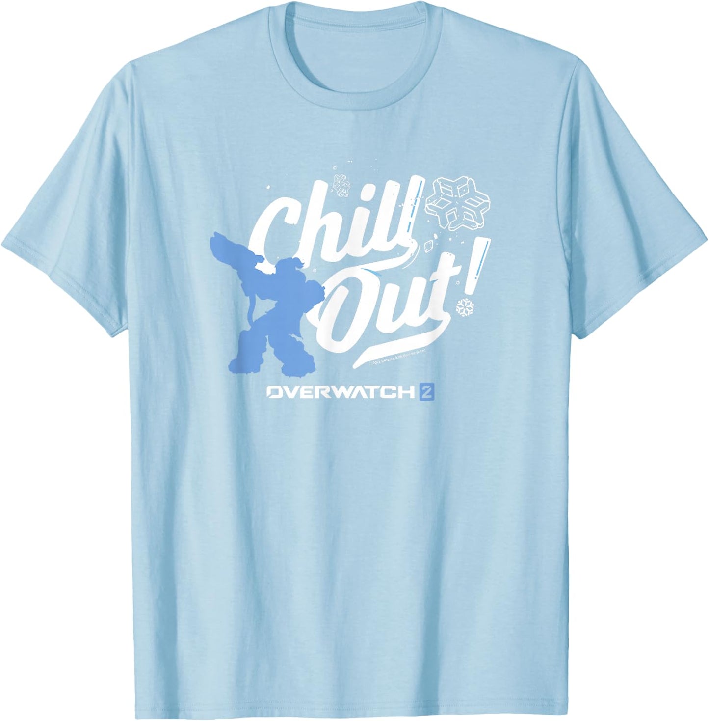 Overwatch 2 Mei Chill Out Blue Center Icon T-Shirt - T-Shirt | Light Blue