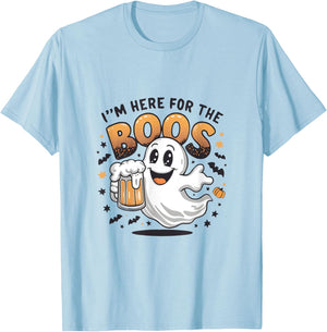 I'm Just Here For The Boos Halloween T-Shirt - T-Shirt | Light Blue