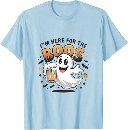 I'm Just Here For The Boos Halloween T-Shirt - T-Shirt | Light Blue
