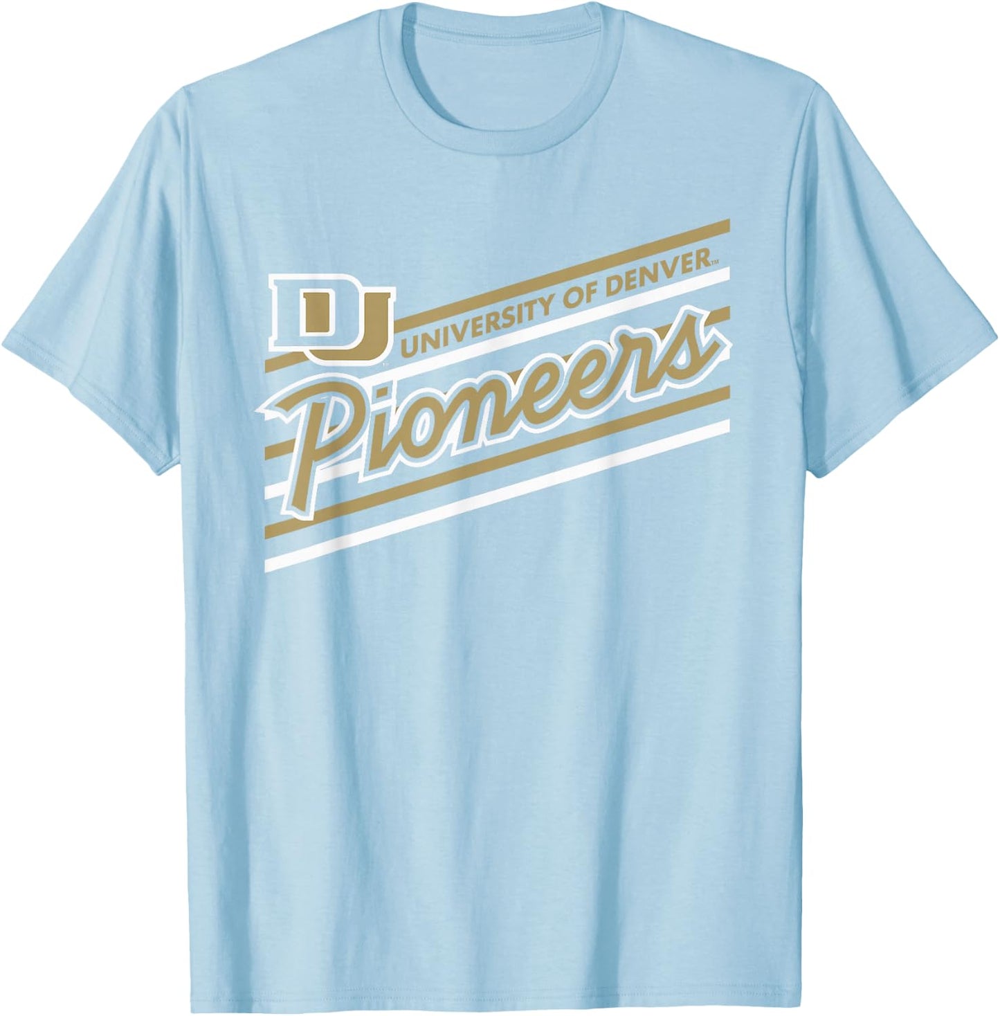 Denver Pioneers Retro Performer Red Officially Licensed T-Shirt - T-Shirt | Light Blue