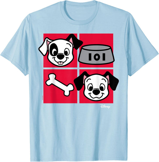 101 Dalmatians - Puppy Grid T-Shirt - T-Shirt | Light Blue