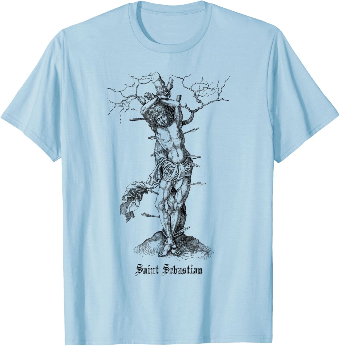 Martyrdom of Saint Sebastian. Christian. Martyr. T-Shirt - T-Shirt | Light Blue
