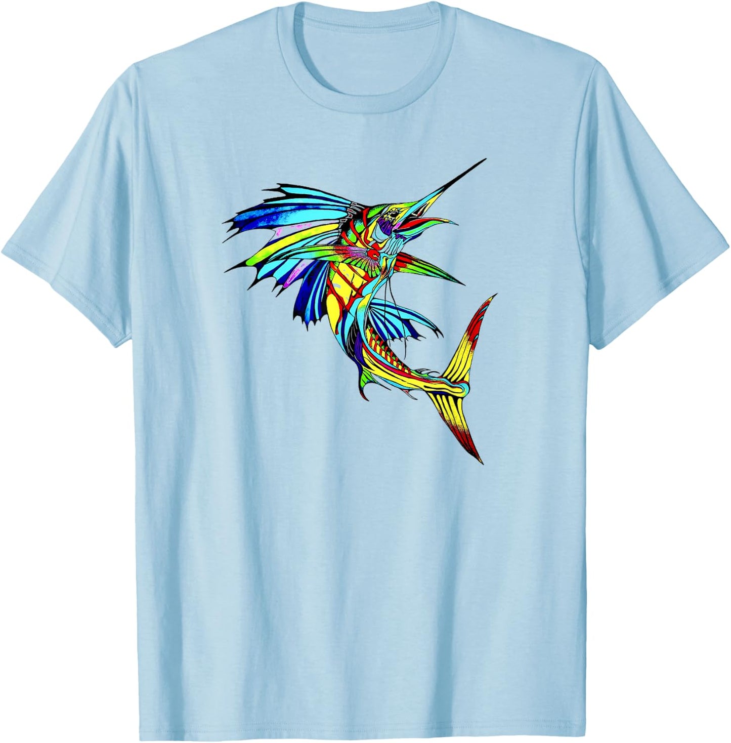 Colorful Sailfish T-Shirt - T-Shirt | Light Blue