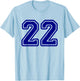 Number #22 Sport Blue Varsity Number 22 T-Shirt - T-Shirt | Light Blue