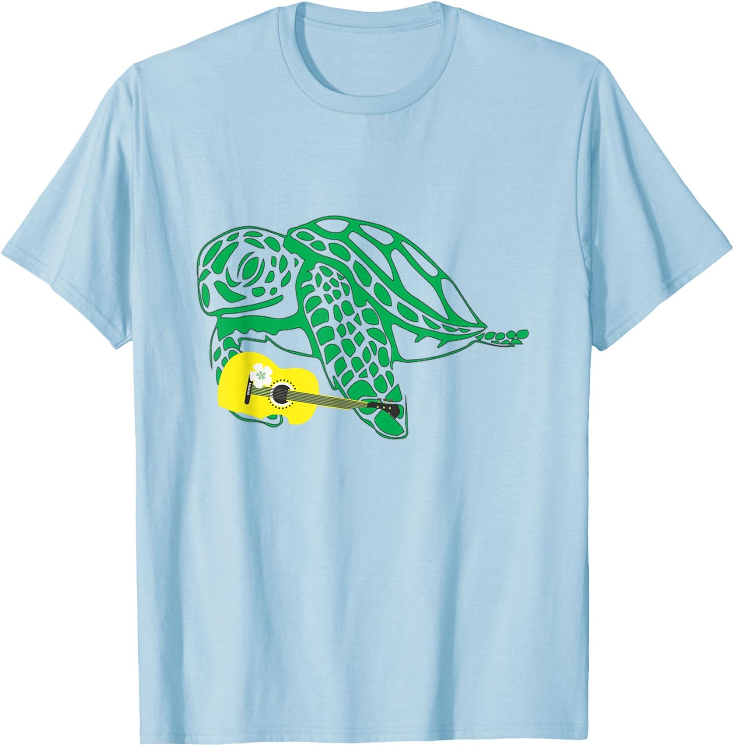 Sea Turtle Playing the Ukulele Guitar Hawaii Florida Aloha T-Shirt - T-Shirt | Light Blue