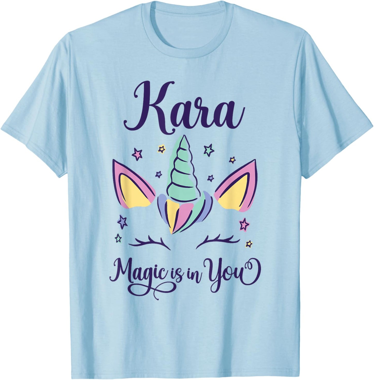 First Name Kara Personalized Kara T-Shirt - T-Shirt | Light Blue