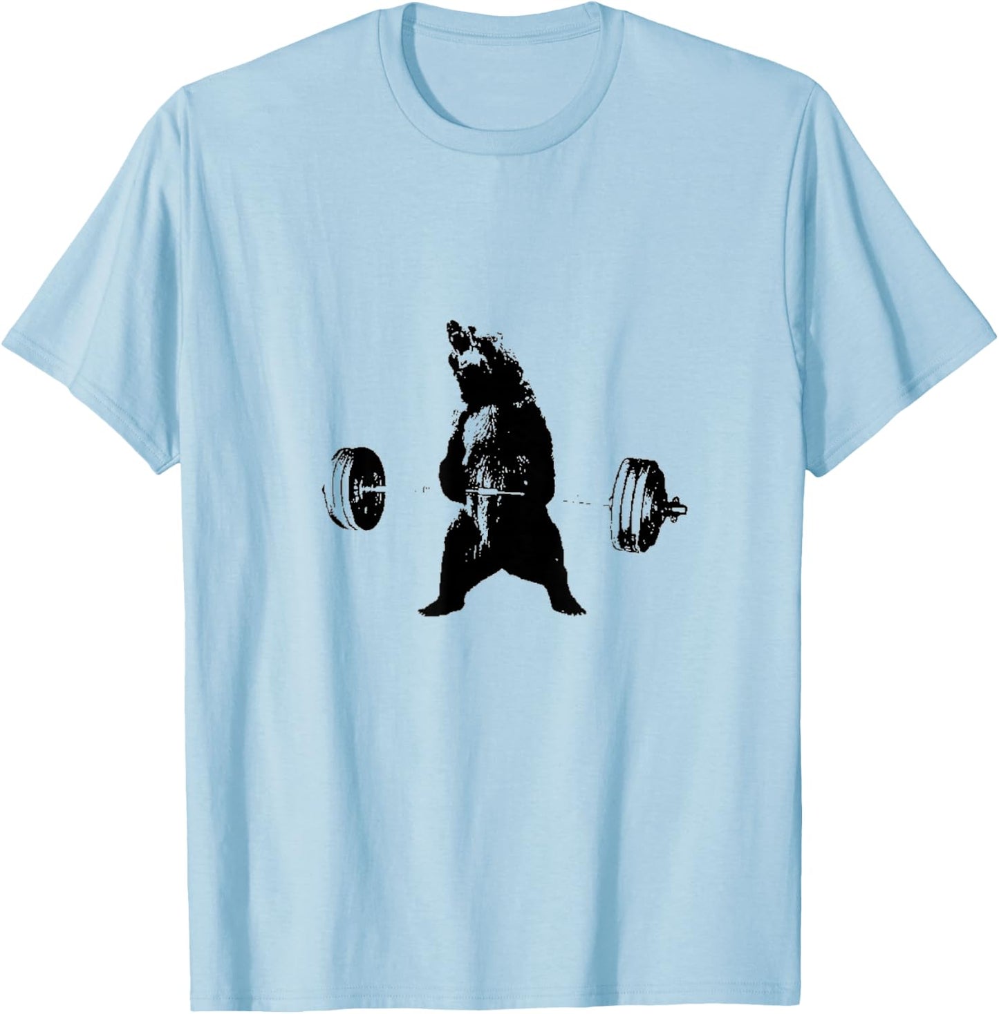 Lifting Motivation Gym Strong Grizzly Bear Exercise T-Shirt - T-Shirt | Light Blue