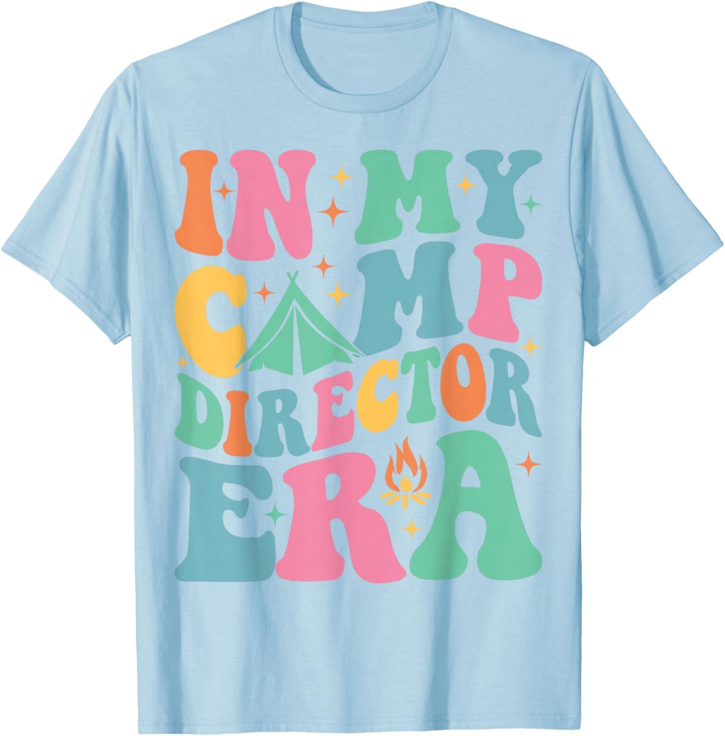 In My Camp Director Era Groovy Summer Camp Director T-Shirt - T-Shirt | Light Blue