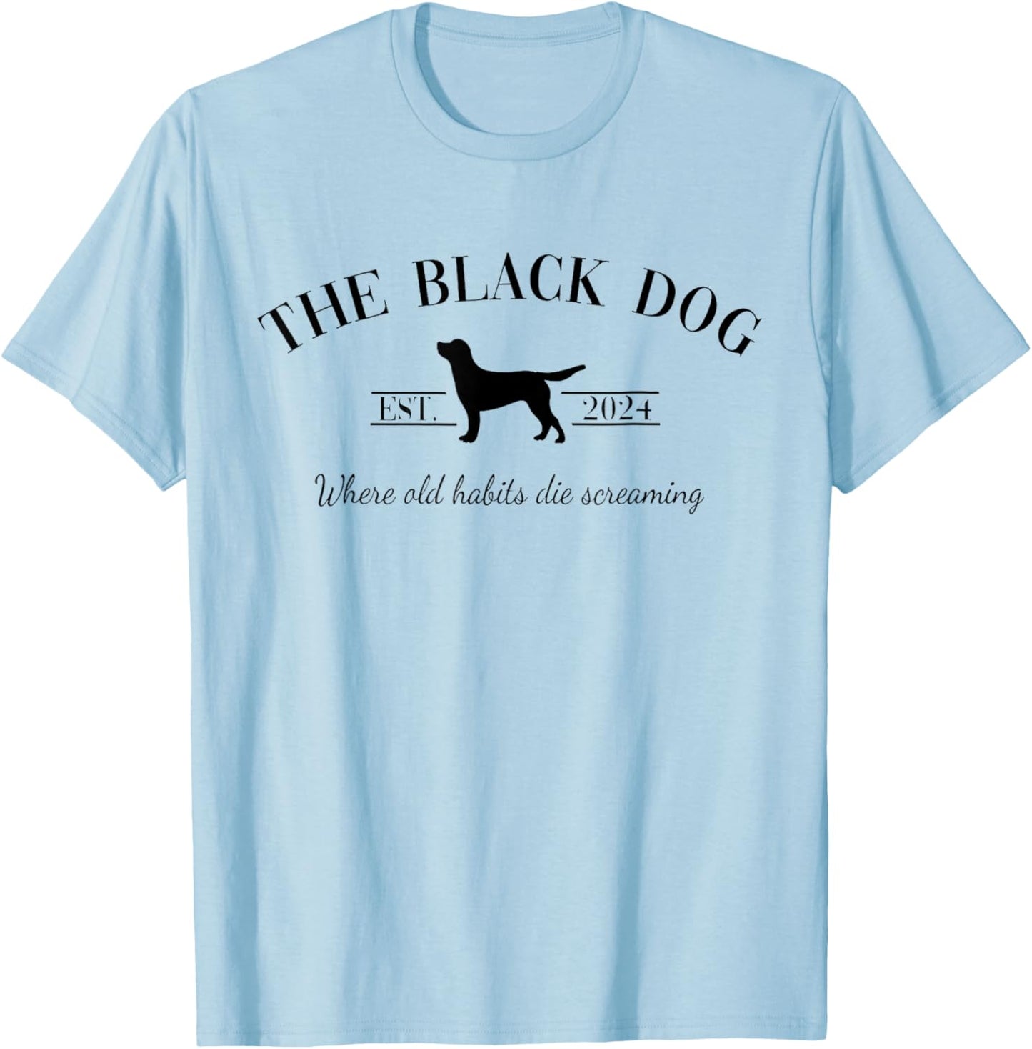 Retro Black Dog Club Old Habits Est. 2024 Kids T-Shirt - T-Shirt | Light Blue
