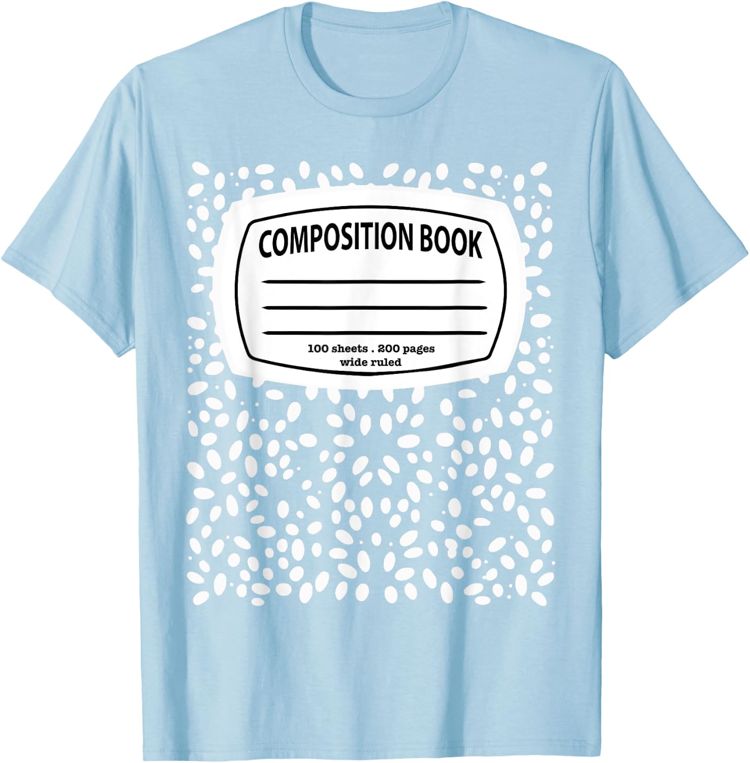 Composition Notebook Costume - Matching Group Halloween T-Shirt - T-Shirt | Light Blue