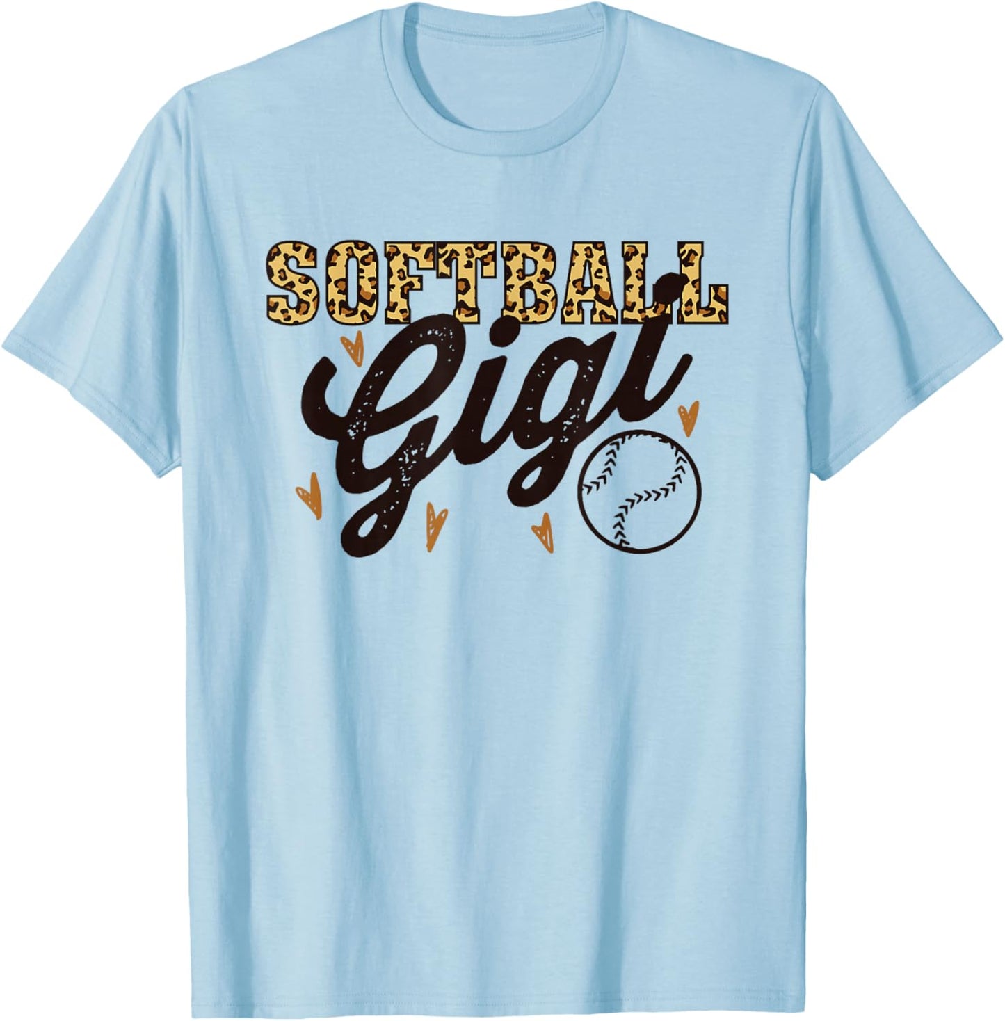 Softball Gigi Leopard Women for Grandma T-Shirt - T-Shirt | Light Blue