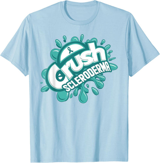 Crush Scleroderma Grafiti Scleroderma Awareness T-Shirt - T-Shirt | Light Blue
