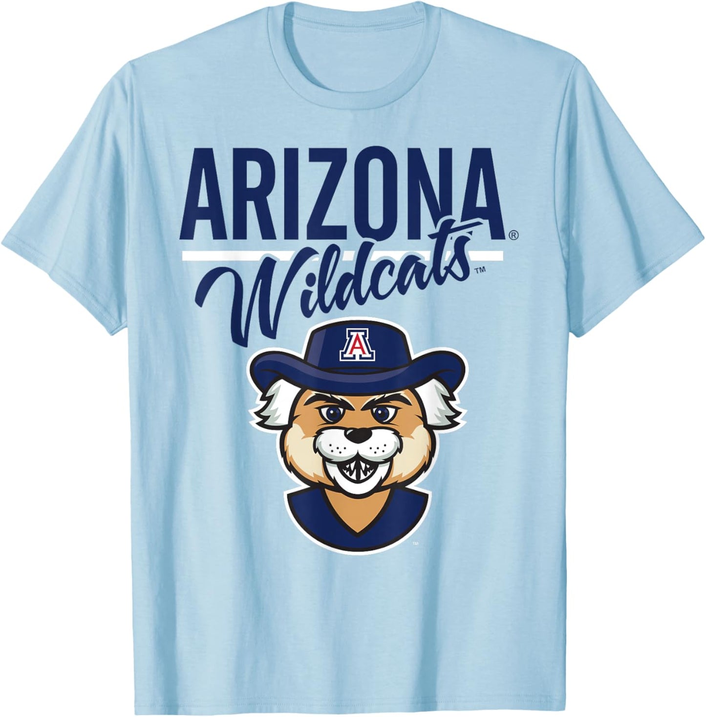 Arizona Wildcats Mascot Gray Officially Licensed T-Shirt - T-Shirt | Light Blue