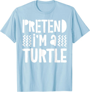 Pretend I'm A Turtle Shirt Adult Kids Turtle Costume T-Shirt - T-Shirt | Light Blue
