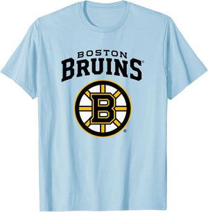 Boston Bruins Vintage Power Play Gray Officially Licensed T-Shirt - T-Shirt | Light Blue