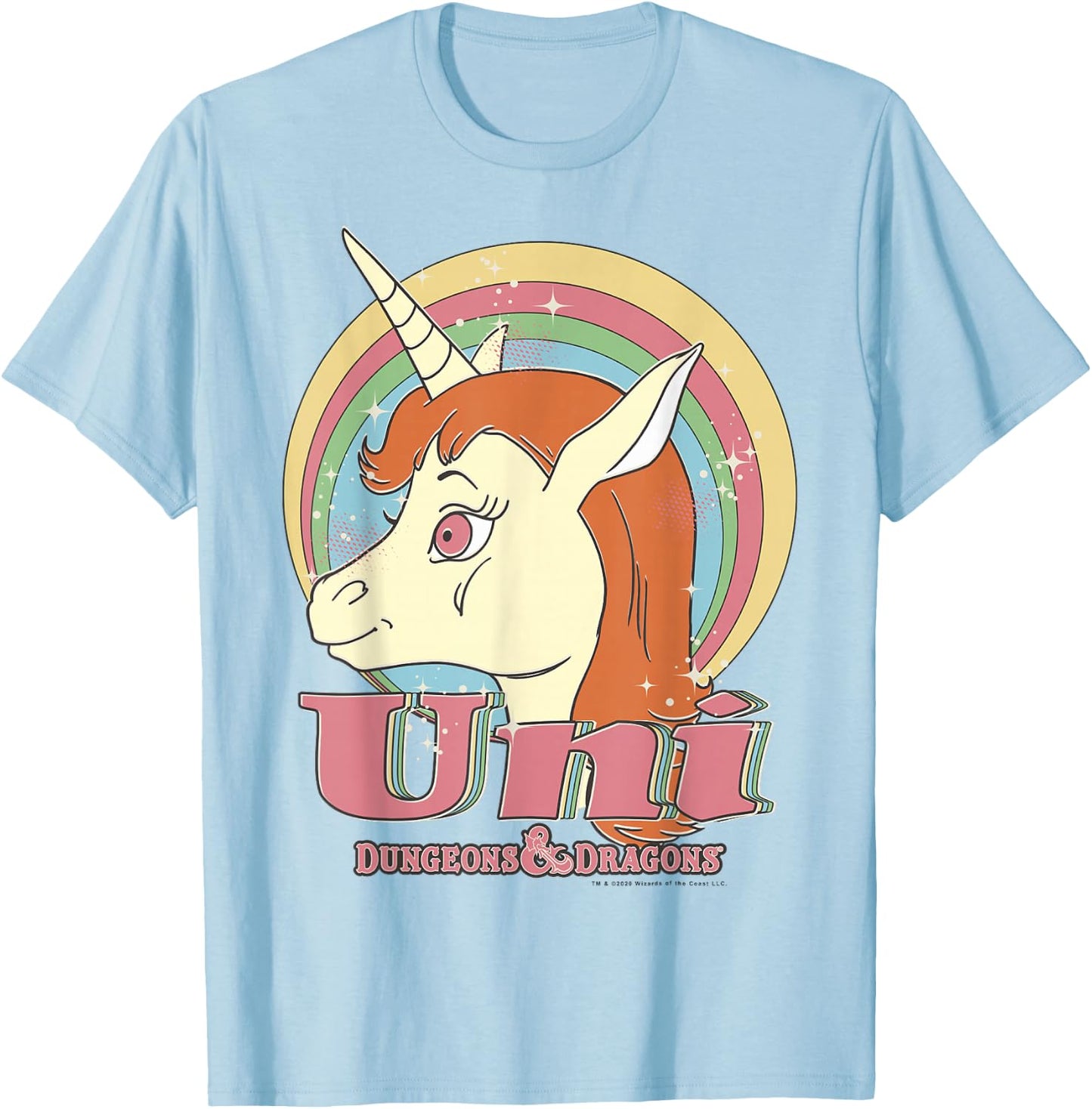 Dungeons & Dragons Uni Rainbow Profile T-Shirt - T-Shirt | Light Blue