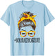 Messy Hair Bun HCA Healthcare Sunflowers Mothers Day T-Shirt - T-Shirt | Light Blue
