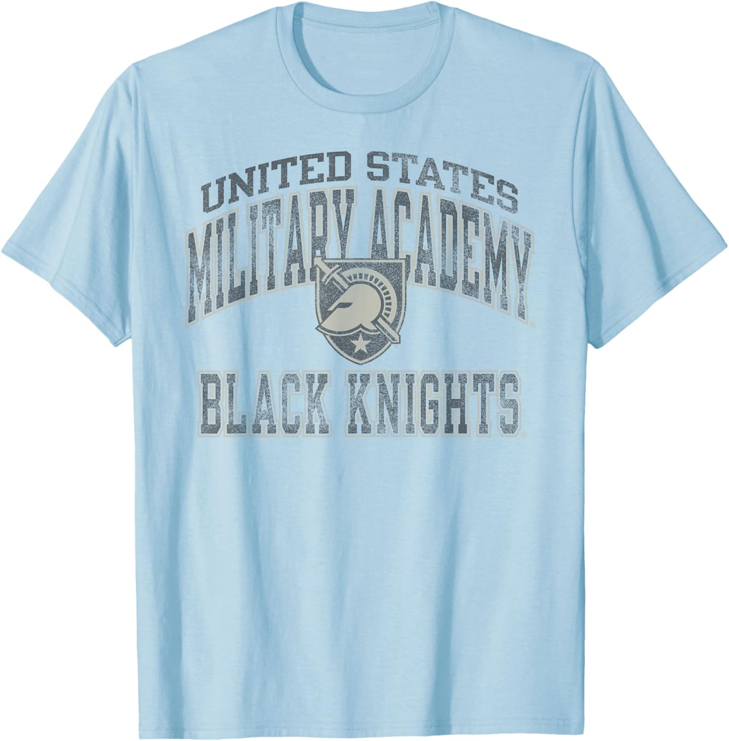Army Black Knights Vintage Worn Gray Officially Licensed T-Shirt - T-Shirt | Light Blue
