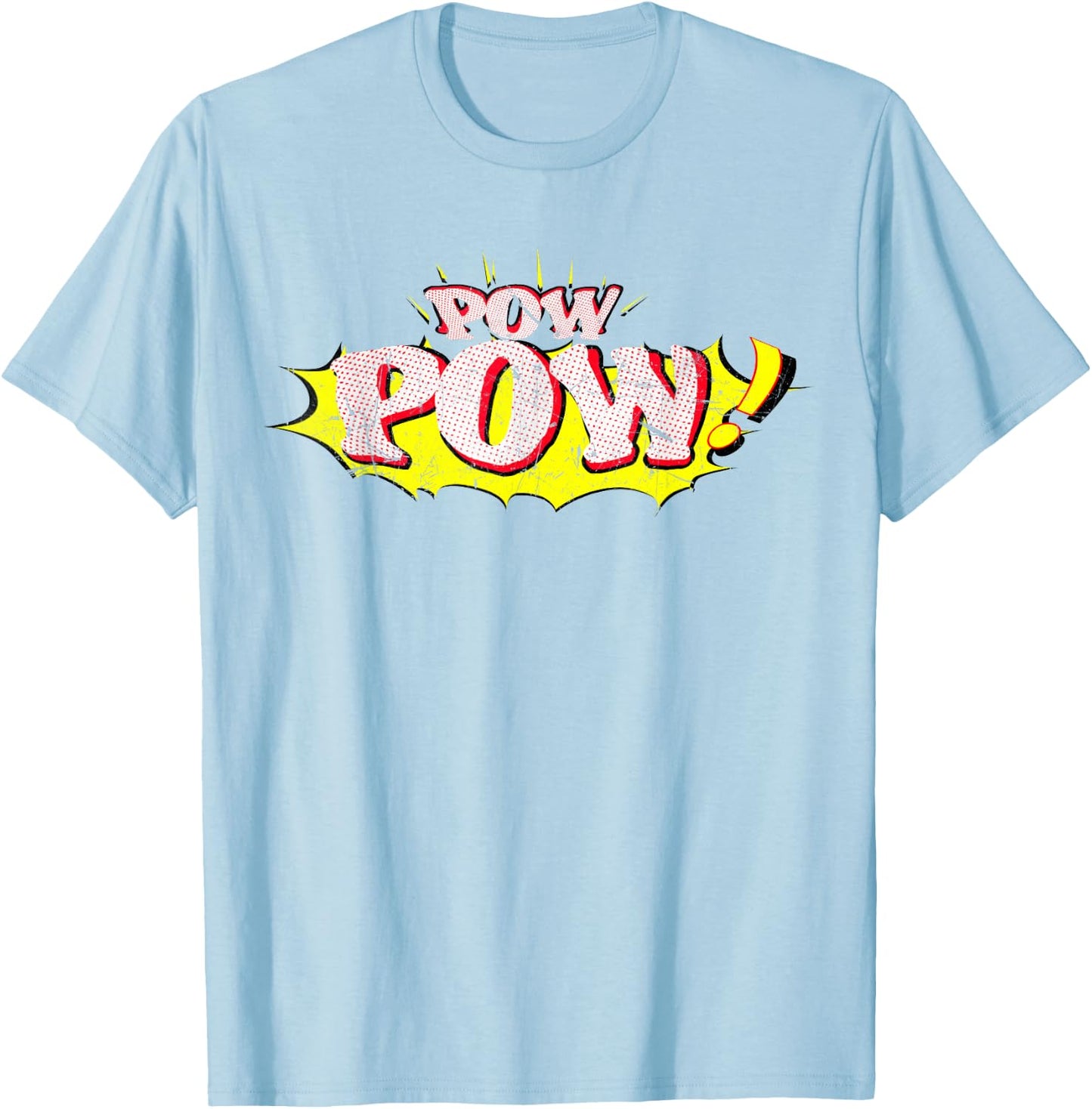 Pow POW! Comic Book Sound Effect T-Shirt - T-Shirt | Light Blue