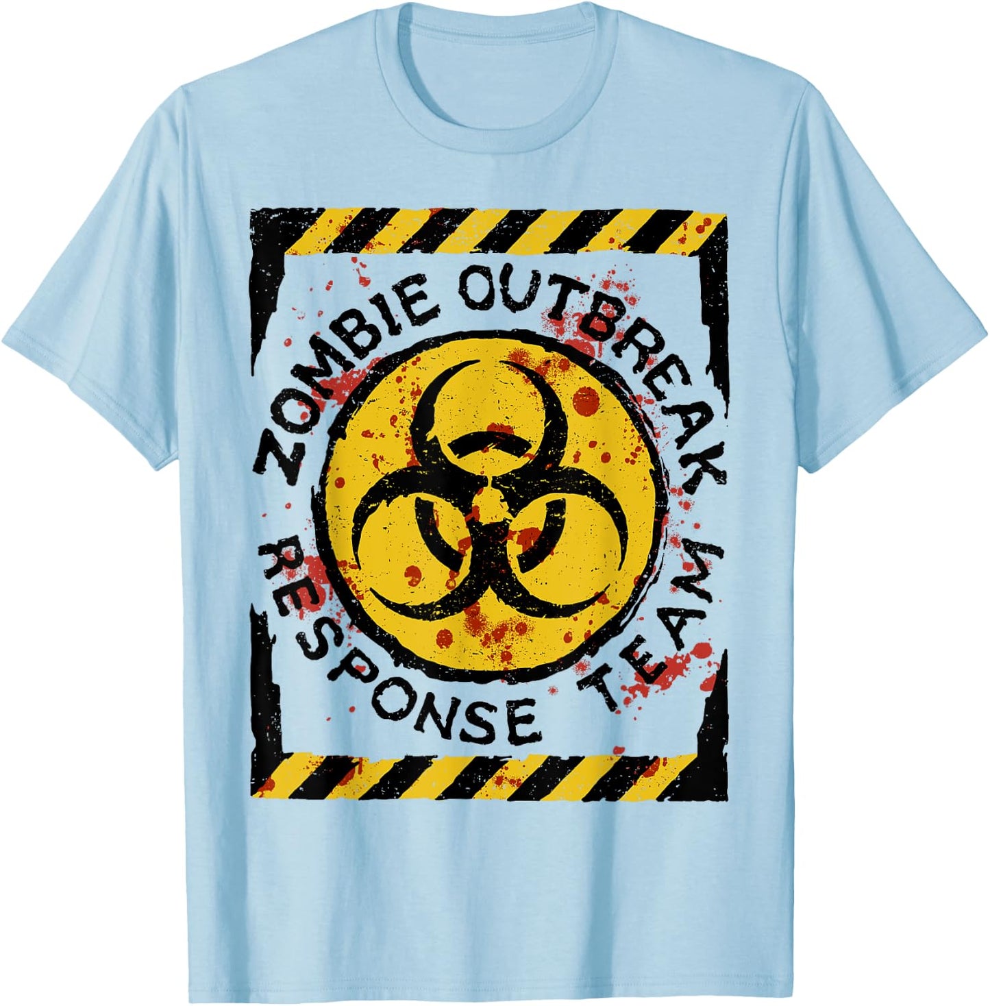 Zombie Outbreak Halloween Response Team Funny Men Apocalypse T-Shirt - T-Shirt | Light Blue