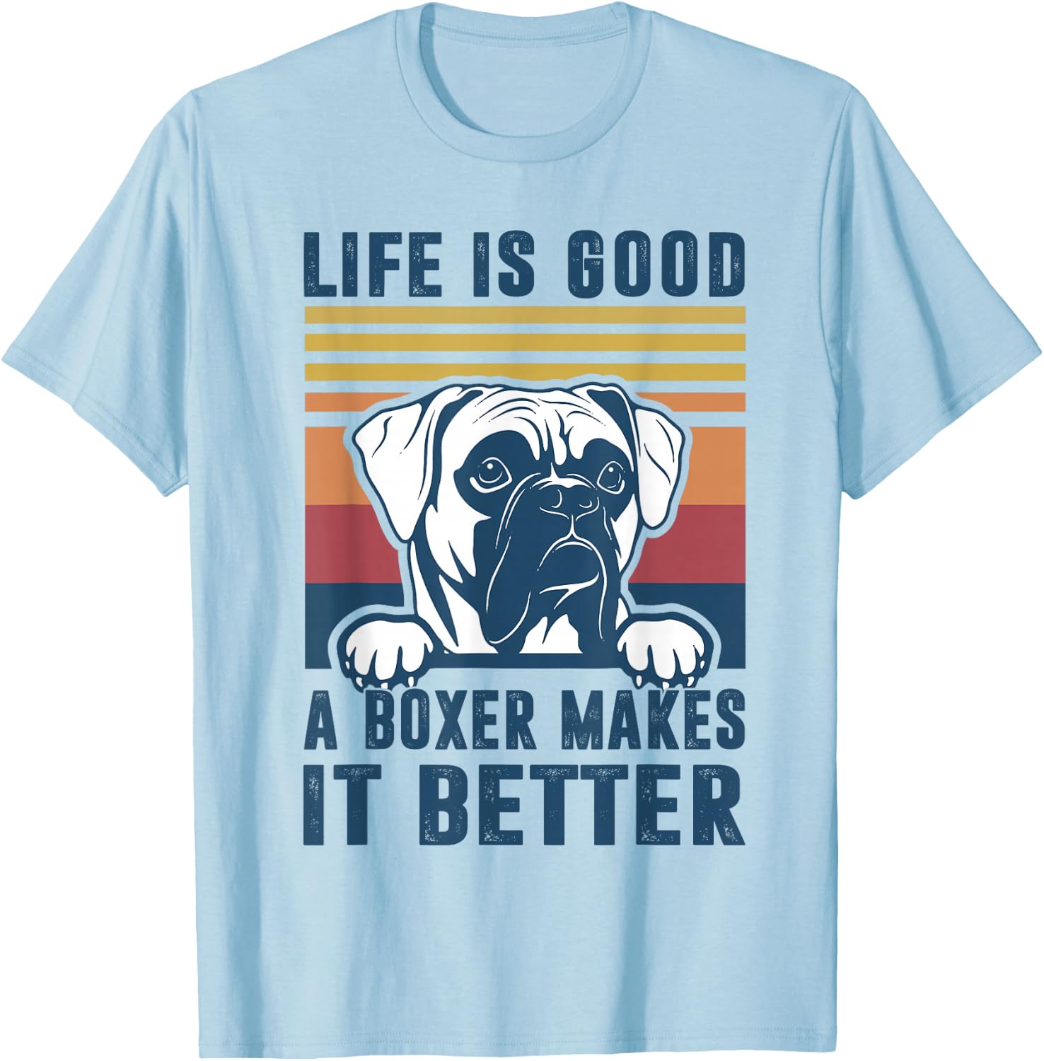 Boxer Dog Gifts Women Boxer Dog Dad Mom Small T-Shirt - T-Shirt | Light Blue