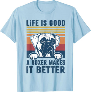 Boxer Dog Gifts Women Boxer Dog Dad Mom Small T-Shirt - T-Shirt | Light Blue