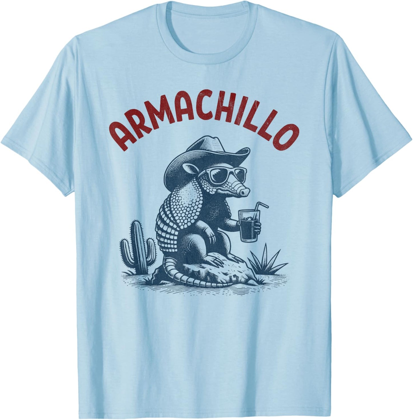 Armachillo - Funny Chilling Desert Armadillo T-Shirt - T-Shirt | Light Blue