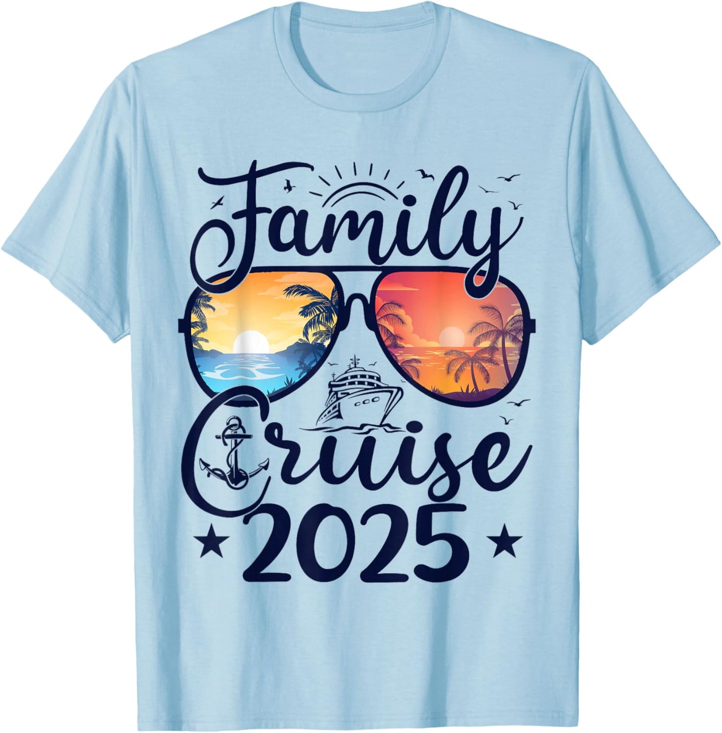 Family Cruise 2025 Summer Vacation Matching Family Cruise T-Shirt - T-Shirt | Light Blue