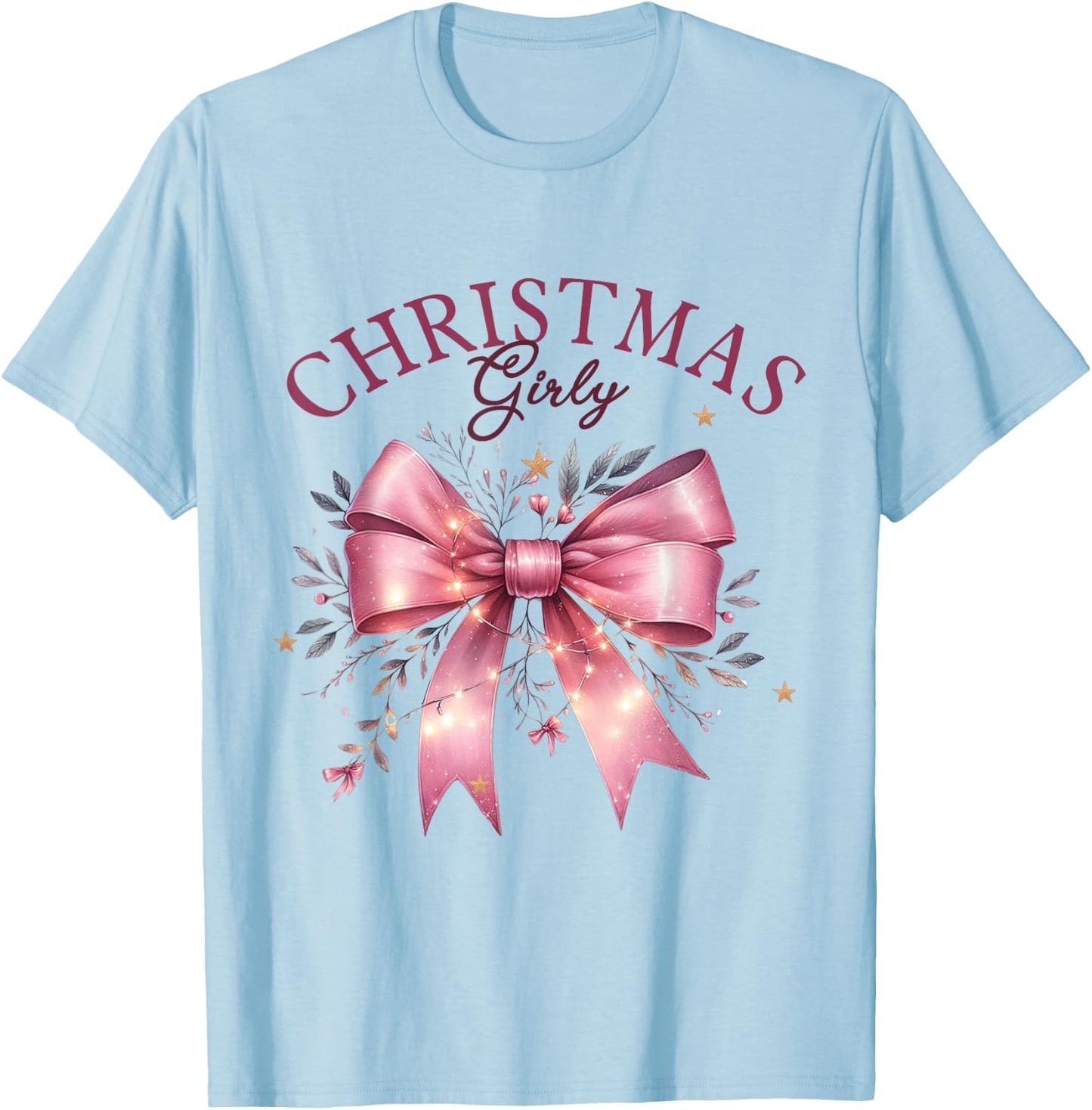 Christmas Girly Pink Christmas Girl Women T-Shirt - T-Shirt | Light Blue