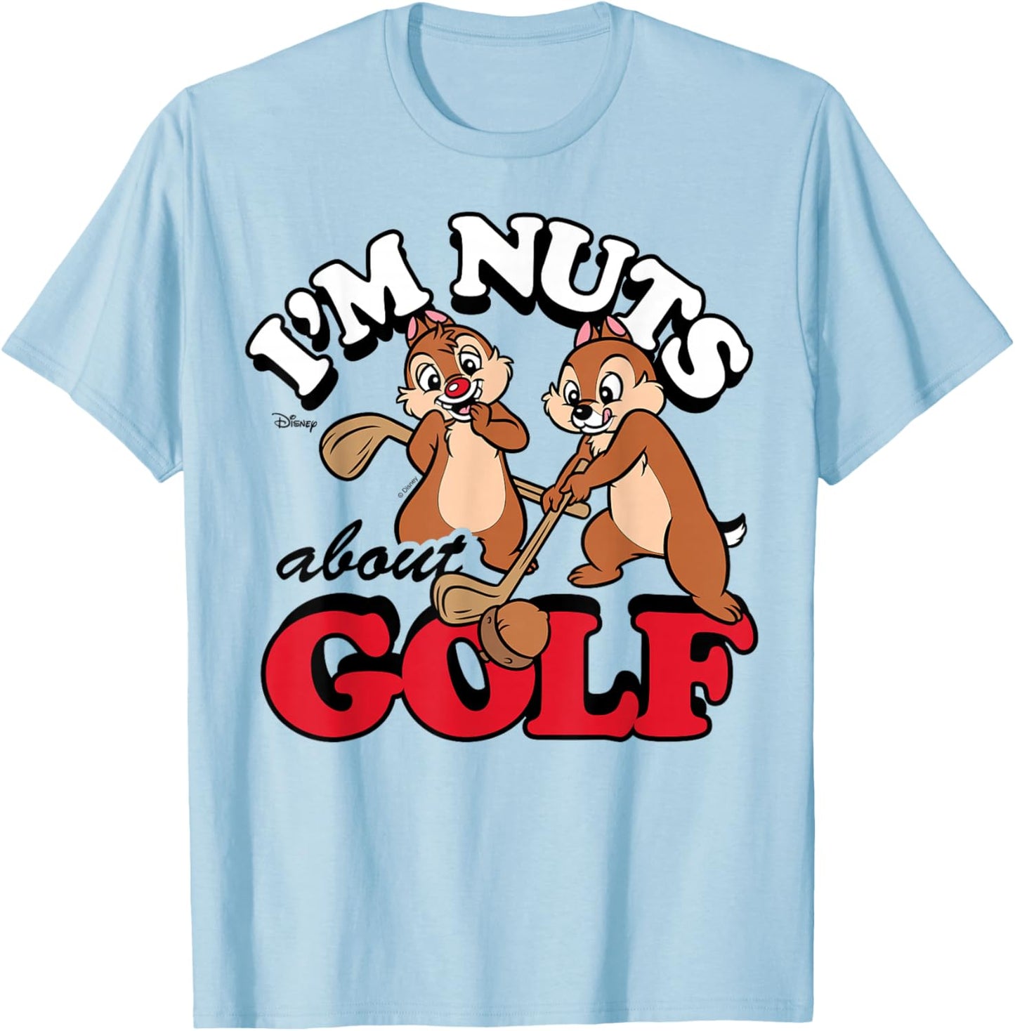 Chip 'N Dale Rescue Rangers - I'm Nuts About Golf T-Shirt - T-Shirt | Light Blue
