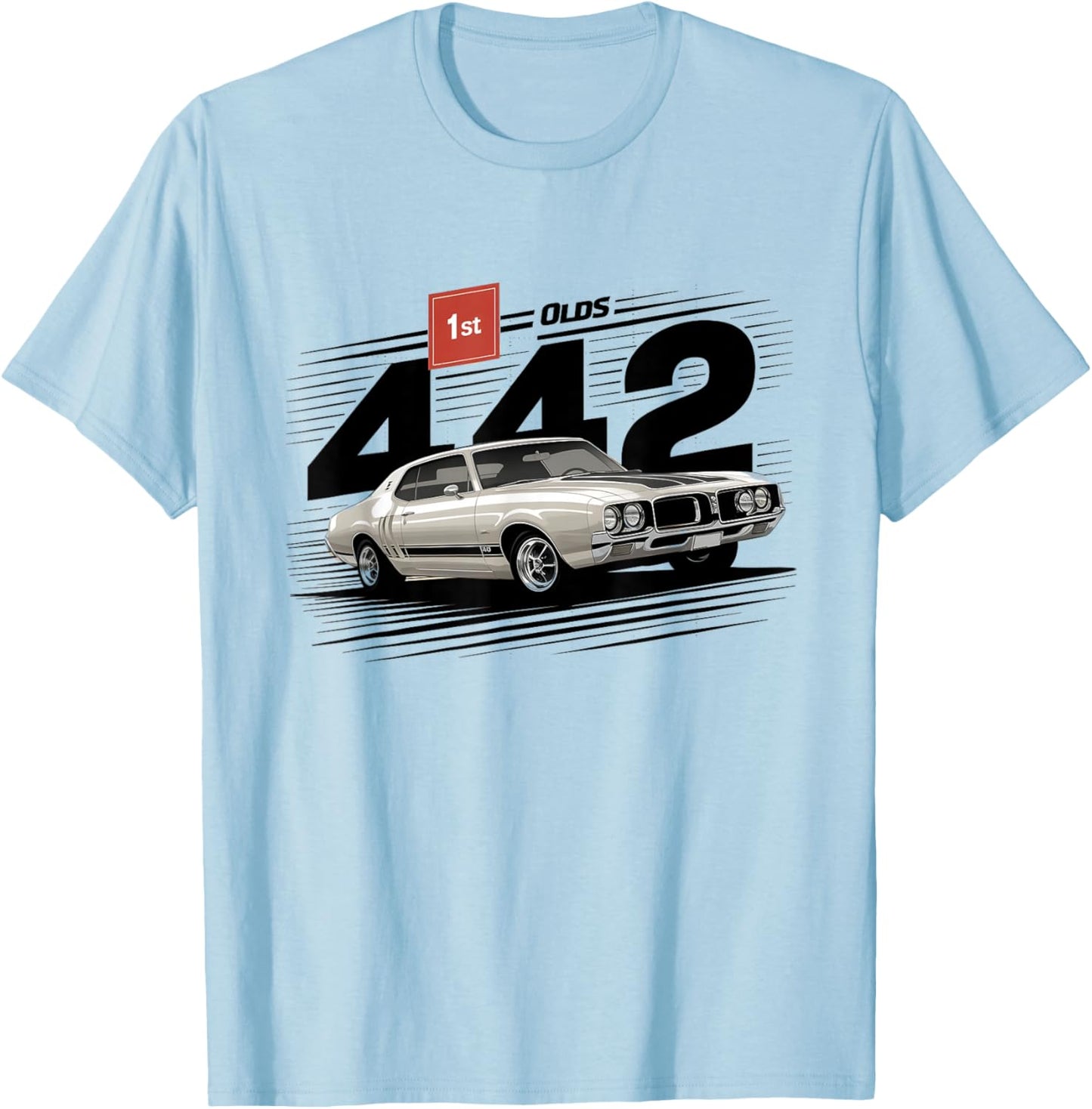 Person into classic cars 1969 69 olds Vintage 442 muscle car T-Shirt - T-Shirt | Light Blue