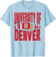 Denver Pioneers Vintage 90's Retro White Officially Licensed T-Shirt - T-Shirt | Light Blue
