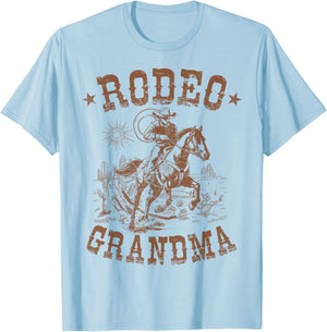 Rodeo Grandma Western Cowboy Family Matching Mother's Day T-Shirt - T-Shirt | Light Blue