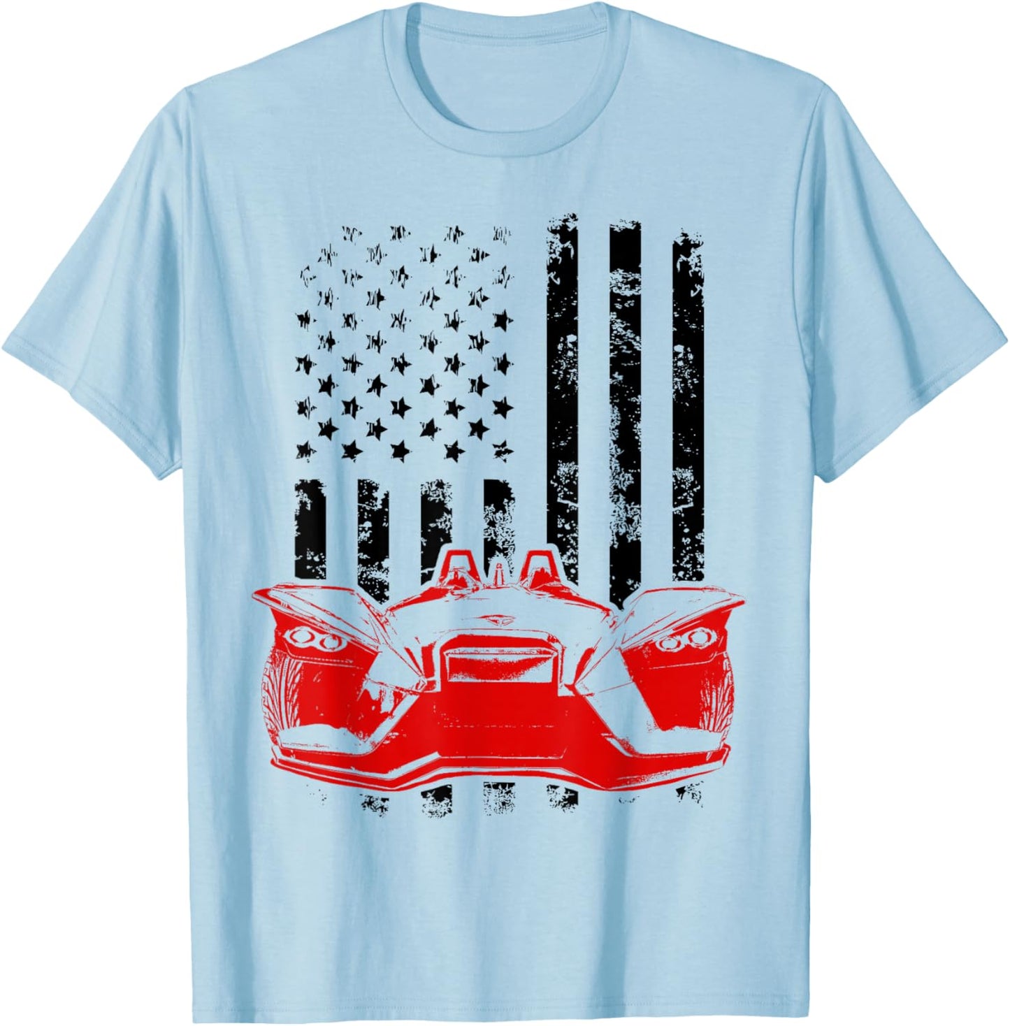 Slingshot Car American USA Flag Patriotic Sling Shot T-Shirt - T-Shirt | Light Blue