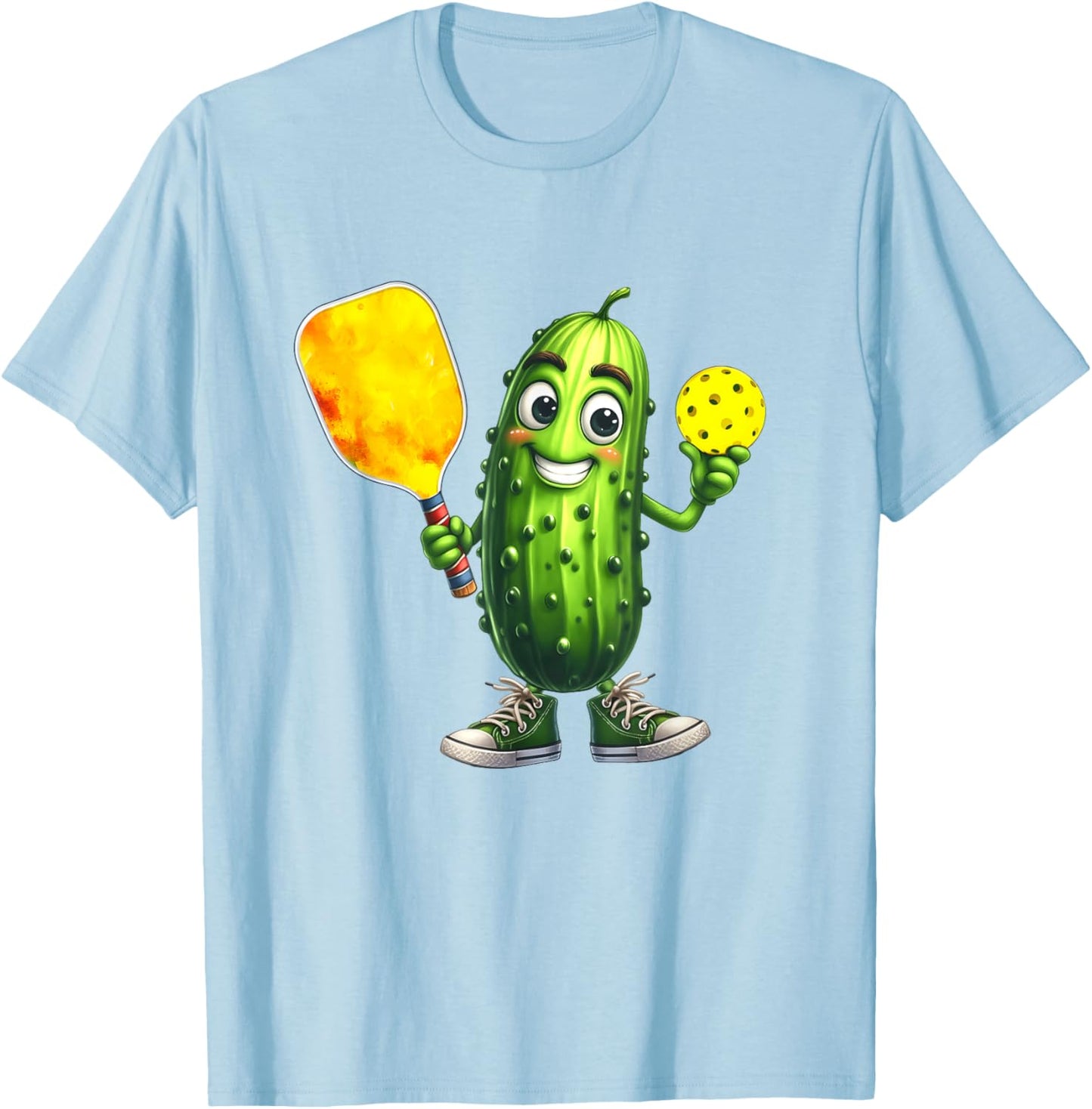 Best Pickle Art Women Kids Dill Pickle Ball Novelty T-Shirt - T-Shirt | Light Blue