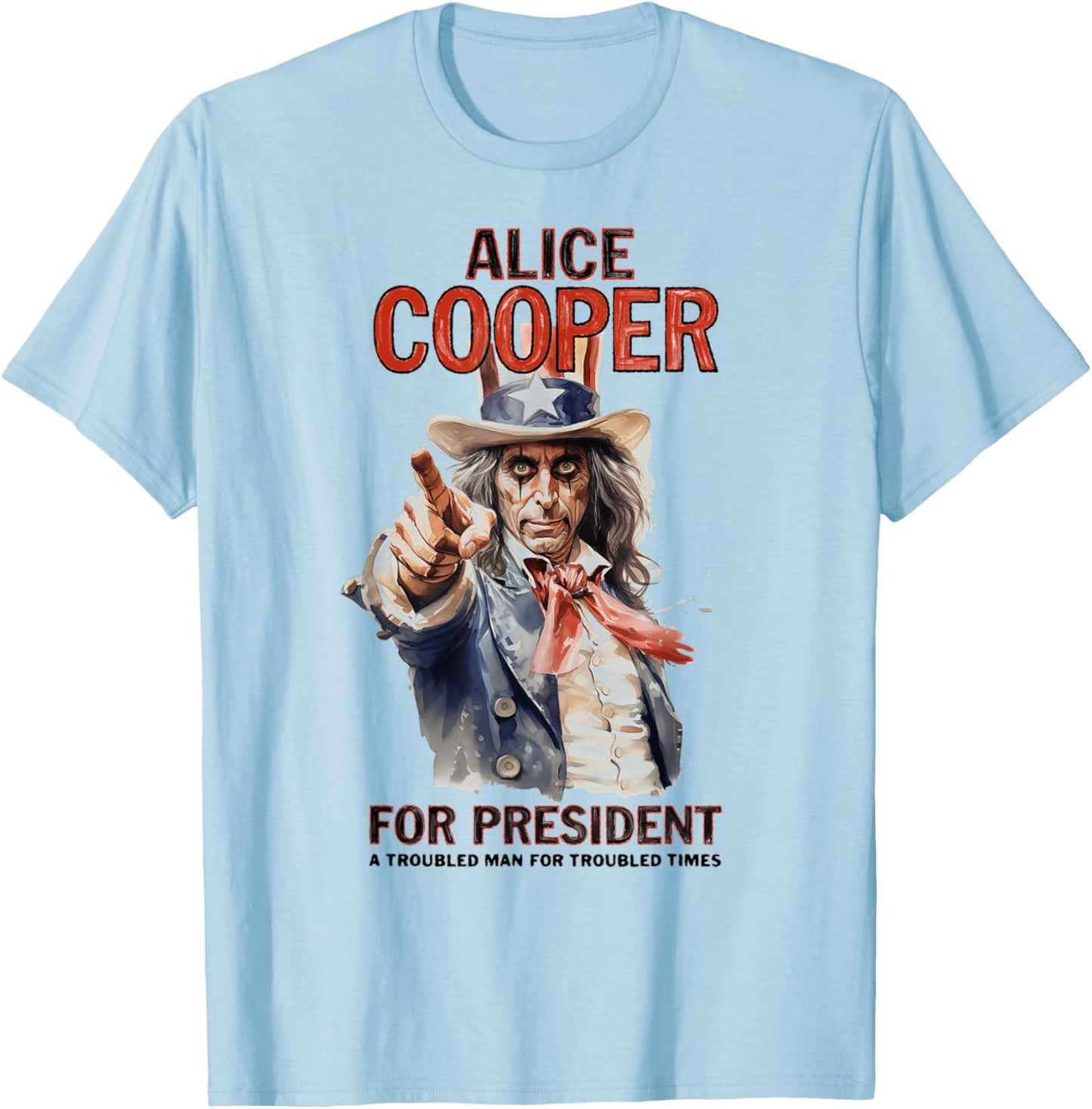 Alice Cooper – Presidential Portrait T-Shirt - T-Shirt | Light Blue