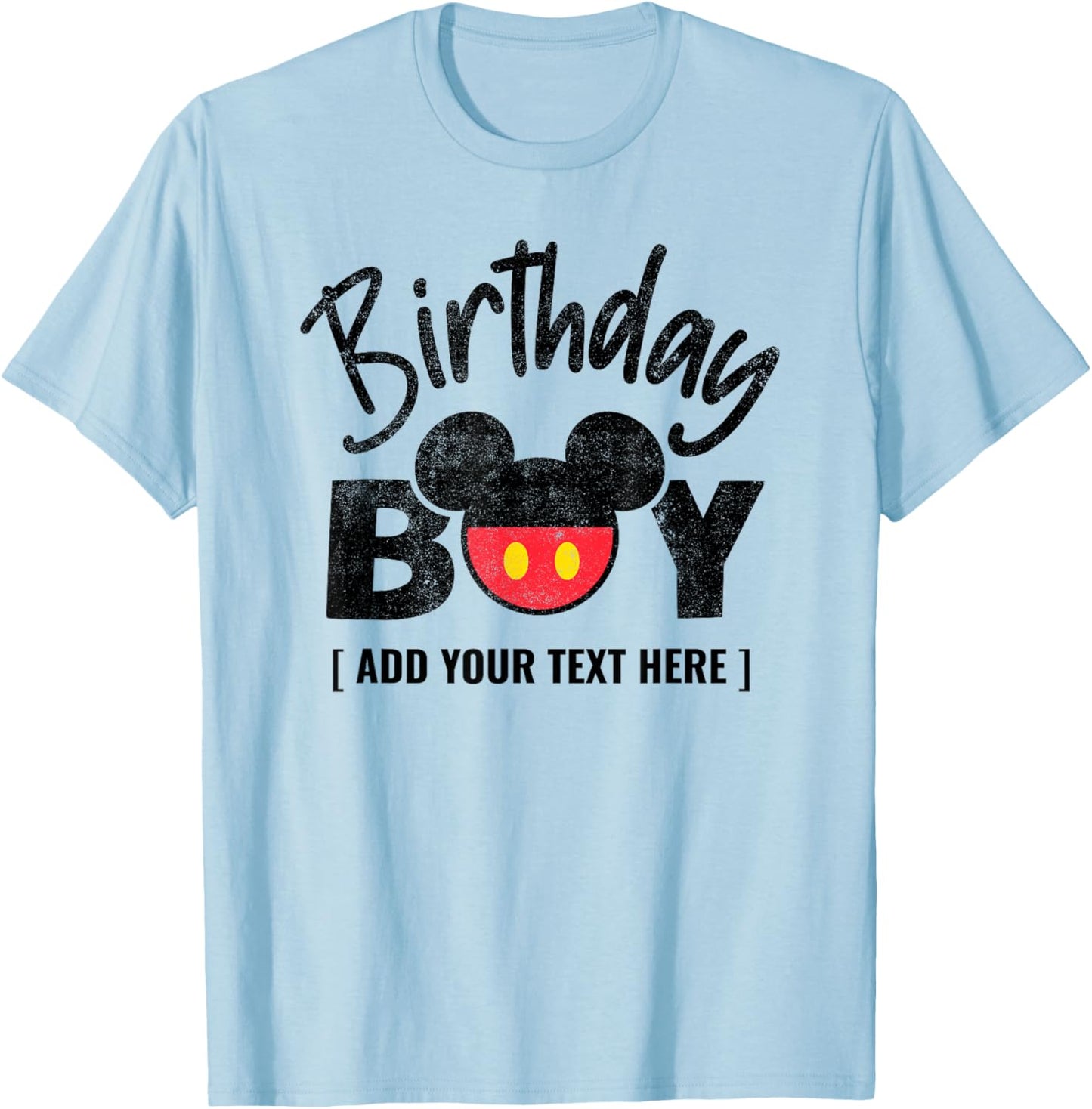 Disney Mickey And Friends Birthday Boy Customized Retro T-Shirt - T-Shirt | Light Blue