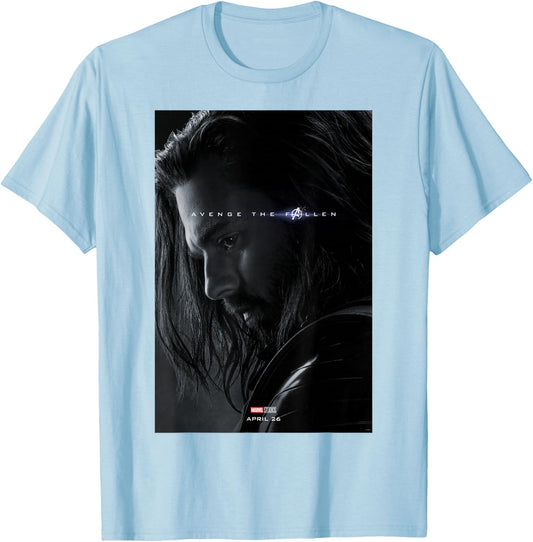 Marvel Avengers Endgame Bucky Barnes Avenge The Fallen T-Shirt - T-Shirt | Light Blue