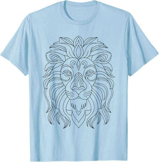 Coloring Lion Coloring Yourself T-Shirt - T-Shirt | Light Blue