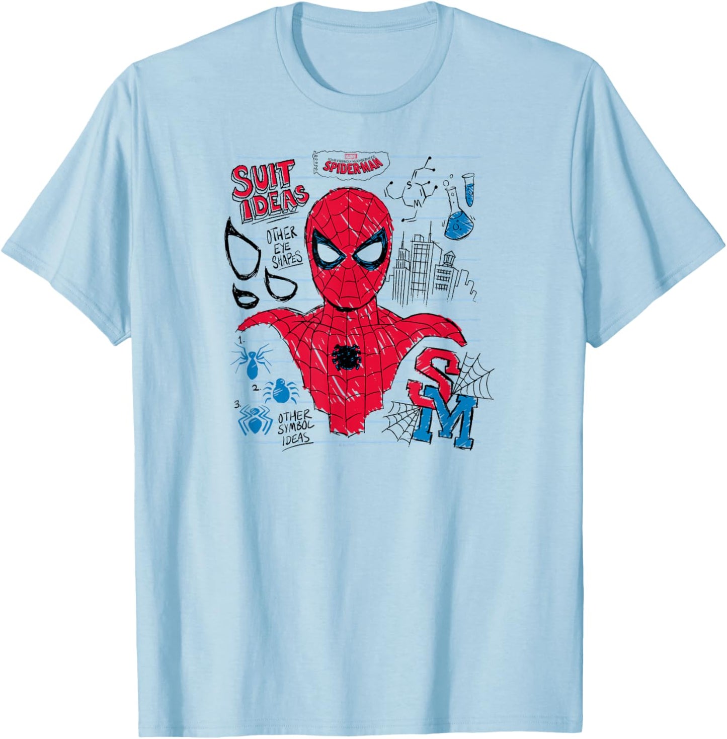 Your Friendly Neighborhood Spider-Man - Scribble Spidey T-Shirt - T-Shirt | Light Blue