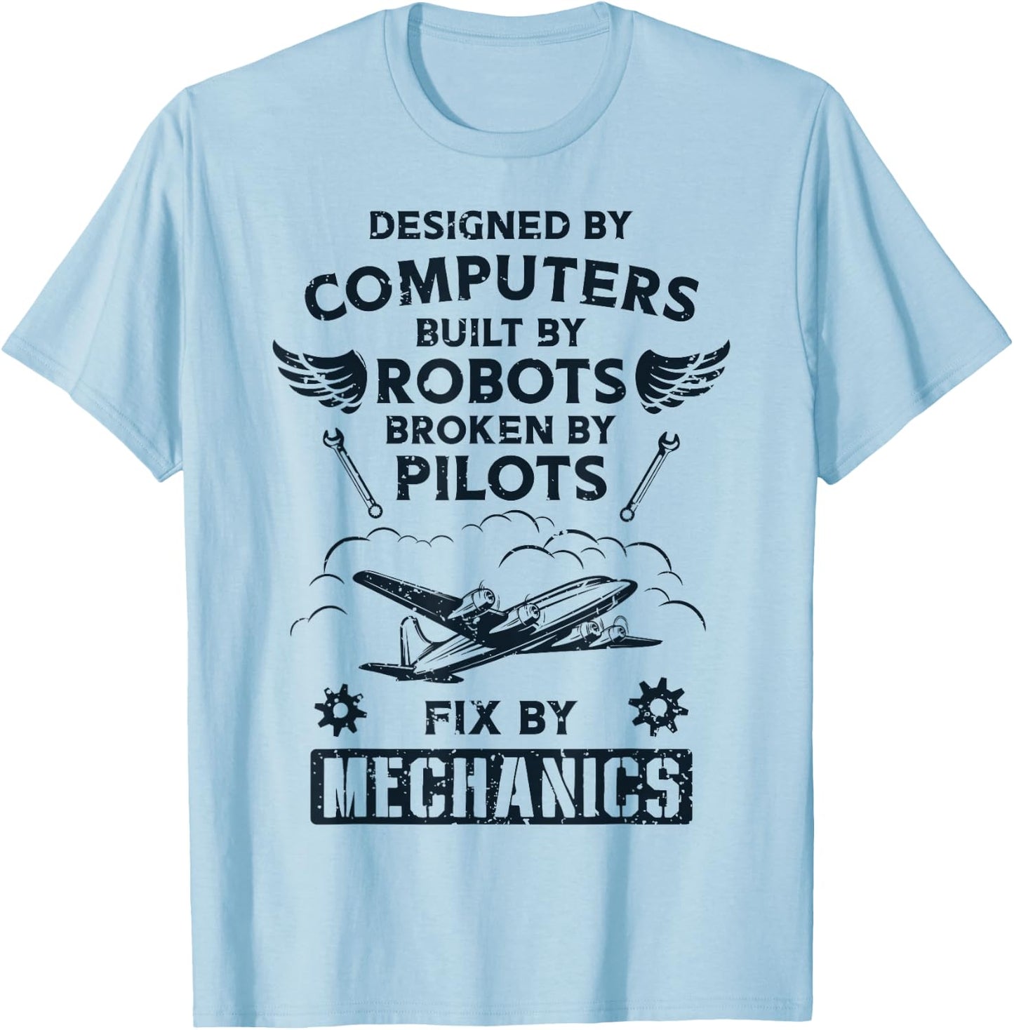Airplane Pilot Aircraft Mechanic Funny Aviation Gifts Men T-Shirt - T-Shirt | Light Blue