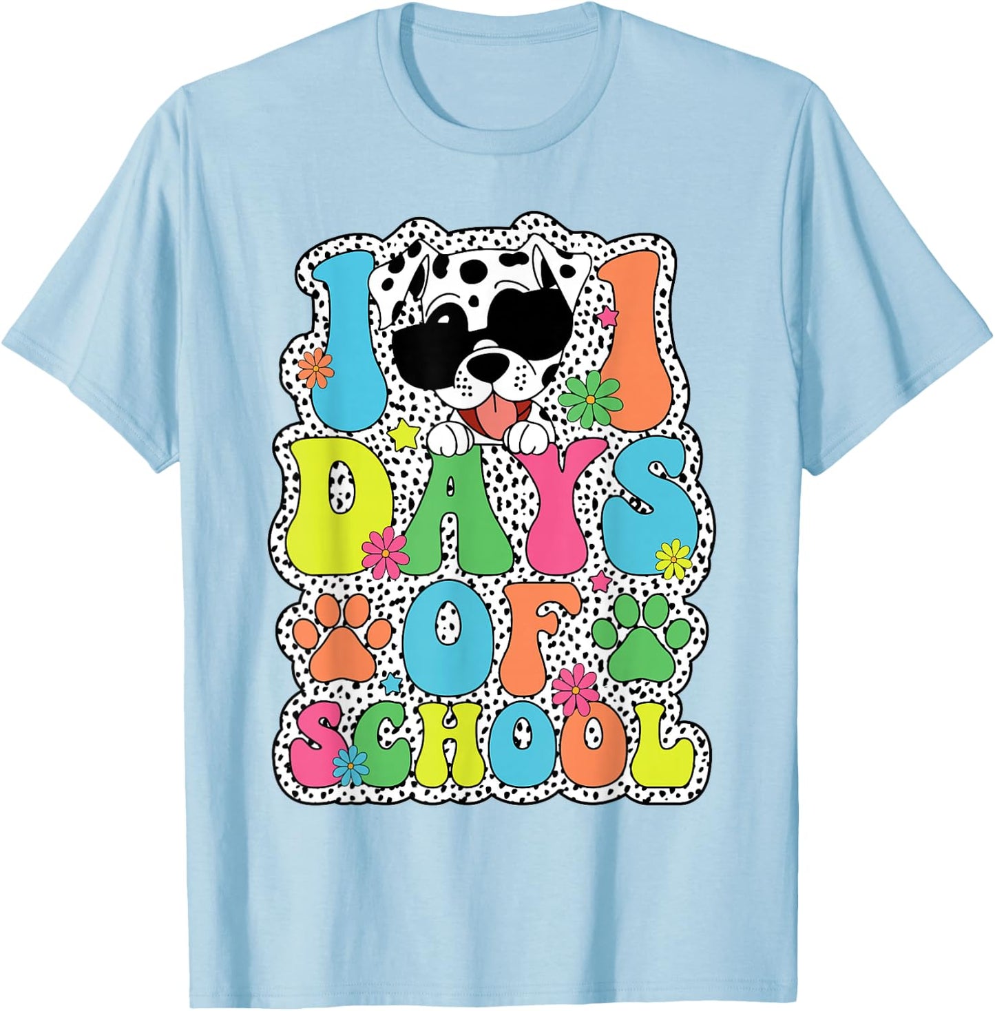 100 Days Of School Dalmatian Dog Boy Kid 100th Day Of School T-Shirt - T-Shirt | Light Blue
